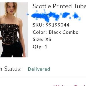 Scottie Printed Tube Top FREE PEOPLE - Black Combo NWT , 2 available